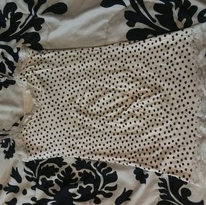 Lace outlined white polka dot cami